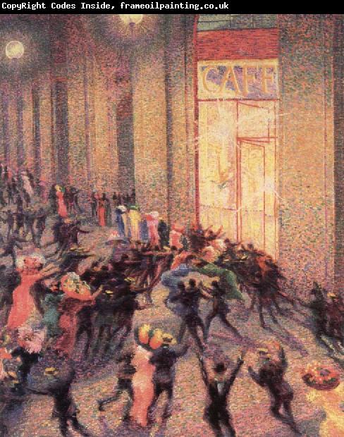 Umberto Boccioni a fight in the arcade